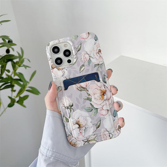 Funda Celular Flores Retro con Carcasa Esmerilada