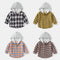 Camisa Infantil Coreana a Cuadros con Capucha - Manga Larga Trendy
