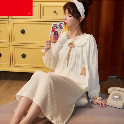 Pijama Largo de Algodón Puro para Mujer - Otoño e Invierno - Image 16