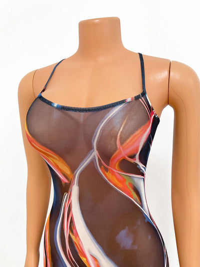 Jumpsuit Sensual de Malla Transparente con Tirantes - Image 18