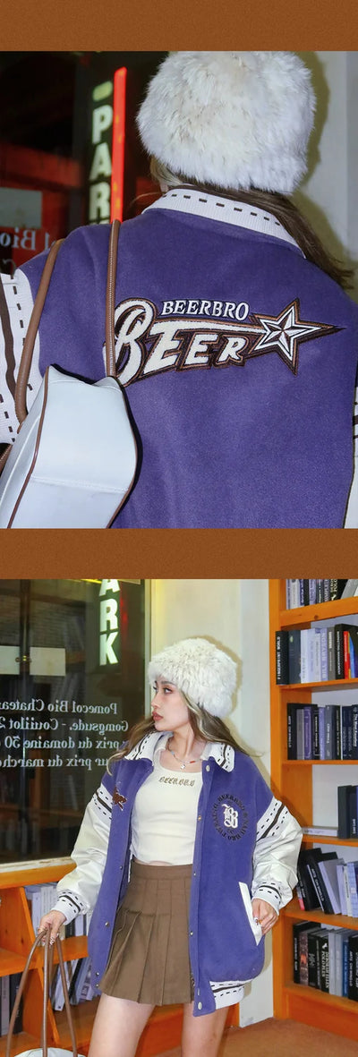 Uniforme de Béisbol Retro Americano Púrpura para Mujer - Image 13