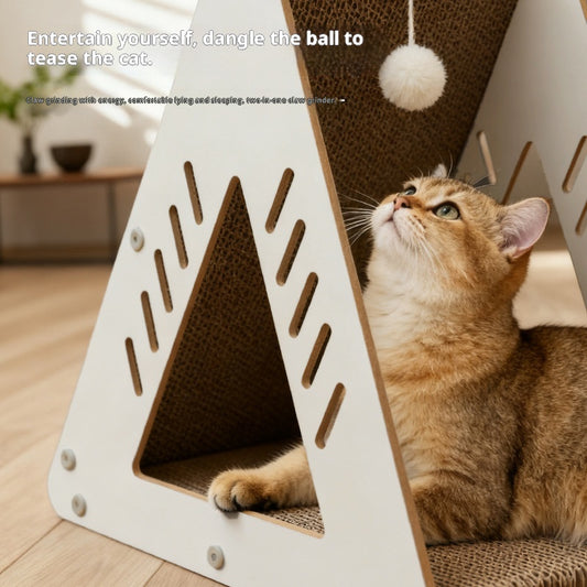 Árbol Rascador de Cartón Corrugado para Gatos - Nido y Centro de Juegos - Image 2