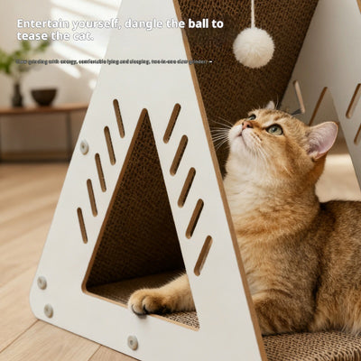 Árbol Rascador de Cartón Corrugado para Gatos - Nido y Centro de Juegos - Image 2