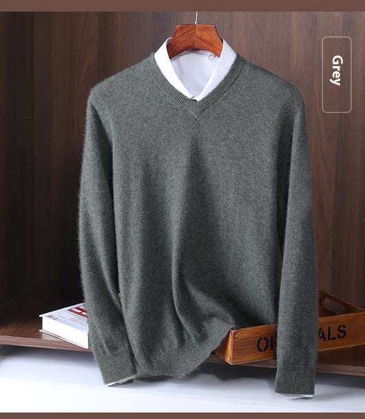 Suéter Escote V Lana Estilo Coreano - Polera Base Versátil - Image 37
