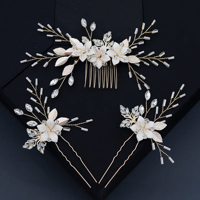 Peine de Novia con Flores y Cristales Brillantes - Accesorio Artesanal para el Cabello - Image 7