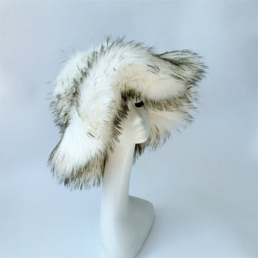 Gorro Punk de Piel de Mapache Grueso - Abrigo Ecológico para Otoño e Invierno - Image 7