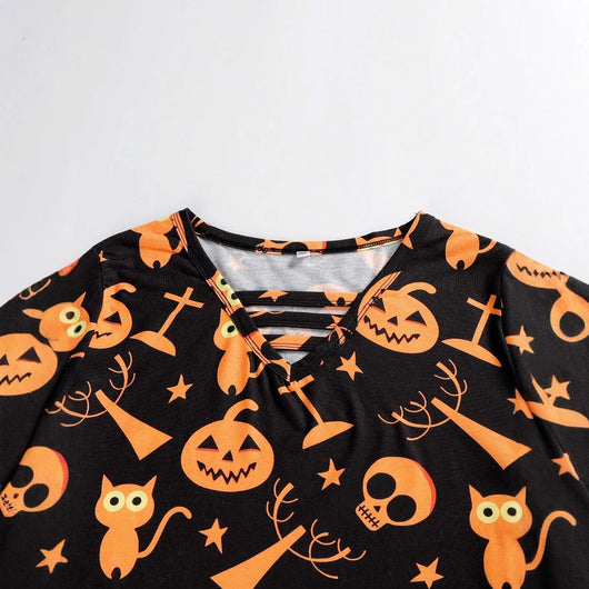 Playera Halloween Talla Grande Manga Larga Cuello Redondo con Estampado Digital - Image 3