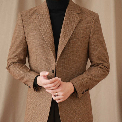 Abrigo Vintage Pata de Gallo Slim Fit para Hombre - Image 9