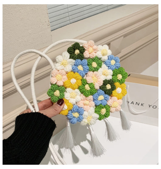 Bolsa Redonda Étnica Esponjosa para Mujer - Diseño Floral 2025 - Image 16