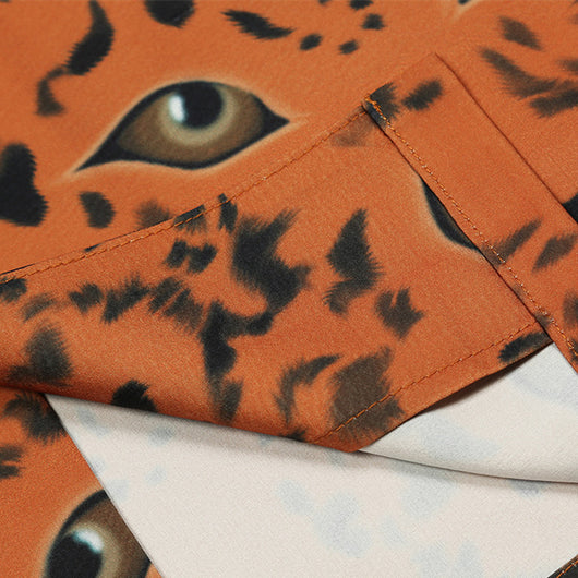 Camisa Suelta Estampado Leopardo Hawaiano Manga Corta Hombre - Image 5