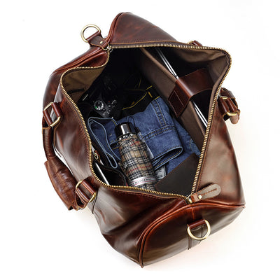 Bolso de Cuero Genuino Gran Capacidad Estilo Casual - Image 12