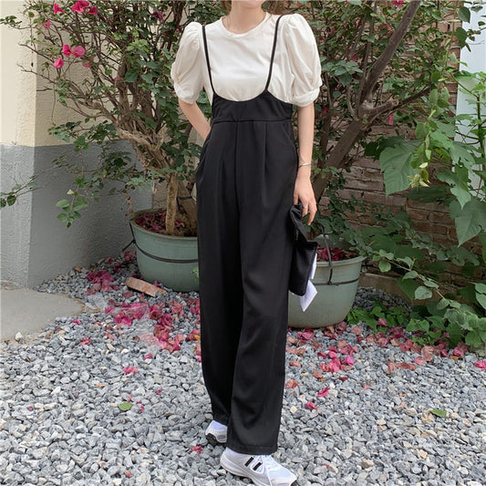 Jumpsuit Verano Elegante con Mangas Abullonadas y Piernas Anchas - Image 2