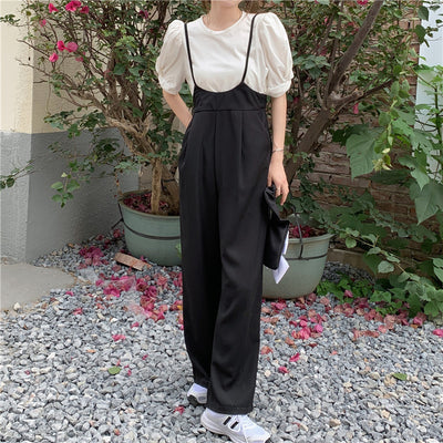 Jumpsuit Verano Elegante con Mangas Abullonadas y Piernas Anchas - Image 2