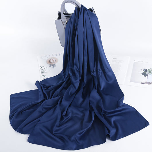 Pañuelo Satinado Liso de Estilo Malayo - Chal Casual Versátil - Image 12