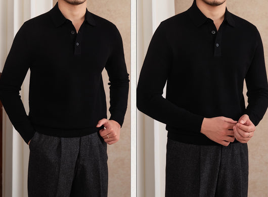Polo de Cashmere Slim Fit con Solapa - Camisa Casual de Manga Larga - Image 7