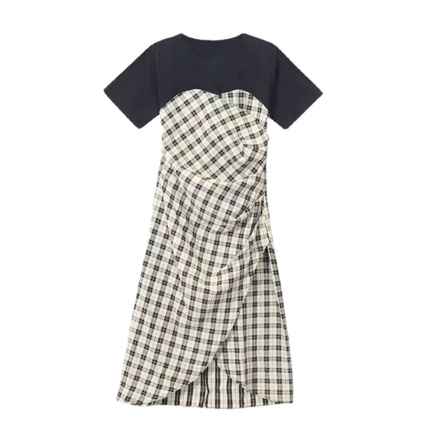 Vestido de Verano a Cuadros con Empalmes para Mujer - Image 7