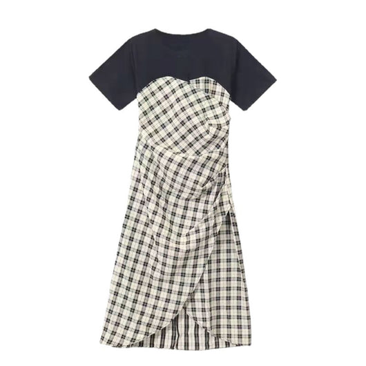 Vestido de Verano a Cuadros con Empalmes para Mujer - Image 7