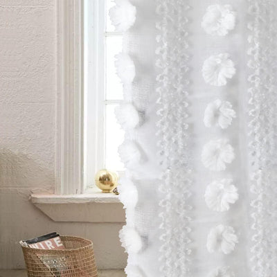 Cortinas Bohemias Texturizadas con Bordado Floral - Image 6