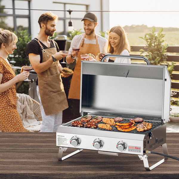 Asador de Gas de Escritorio con 3 Quemadores