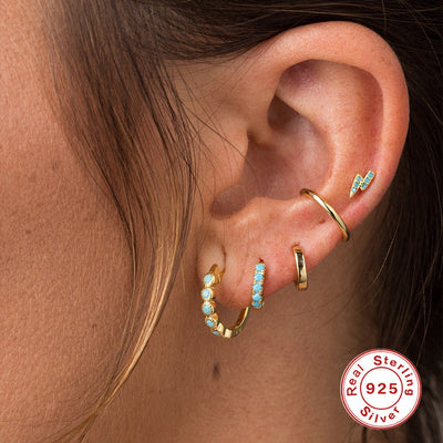 Juego de Aretes de Plata Esterlina Apilables para Mujer - Image 9
