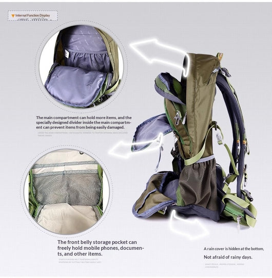 Mochila de Senderismo 35L Ultra Ligera - Tela Oxford Resistente Unisex - Image 22