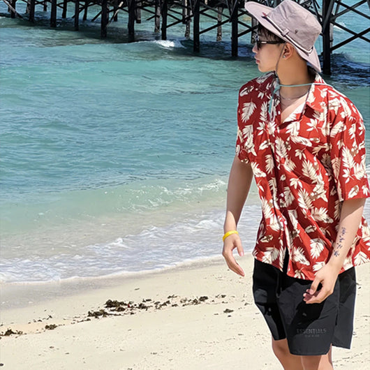 Camisa de Playa Hawaii Ice Silk con Estampado Tropical - Image 3