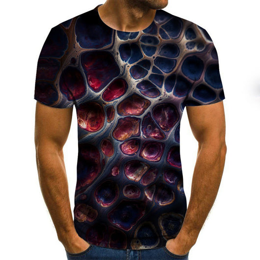 Camiseta Estampada 3D con Diseño de Rayas - Tendencia Europea y Americana - Image 15