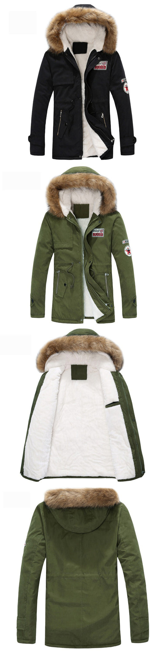 Parka Militar Gruesa para Hombre con Cuello de Pelaje - Abrigo Térmico Invierno - Image 7