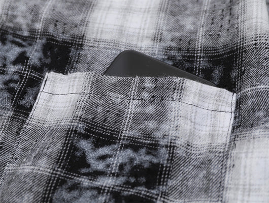 Camisa Cuadriculada Holgada de Manga Larga para Hombre - Image 19