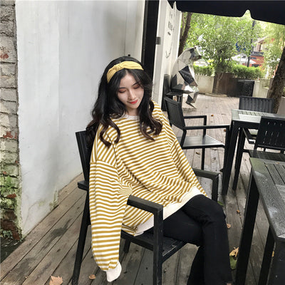 Camisa Oversized a Rayas de Manga Larga Suelta - Image 13