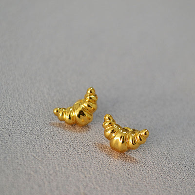 Aretes de Botón Diseño Minimalista Japones Croissant Personalidad - Image 6