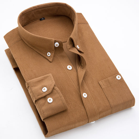 Camisa Slim Fit de Negocios en Color Liso para Primavera - Image 14