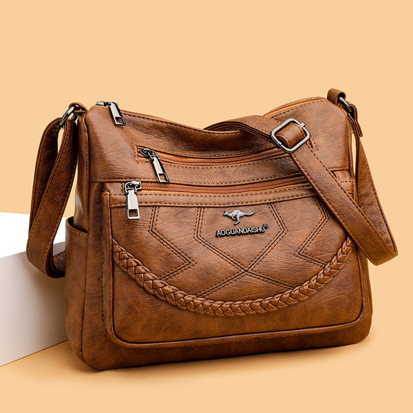 Bolso de Hombro de Cuero Suave para Mujer - Capacidad Extra Grande