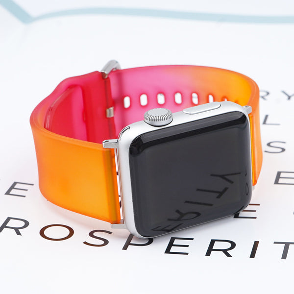 Correa de Reloj de Silicona con Hebilla Interior y Degradado de Color
