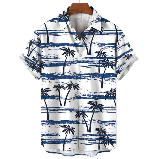 Camisa Vintage de Verano para Hombre Cuello V Talla 5XL - Image 6