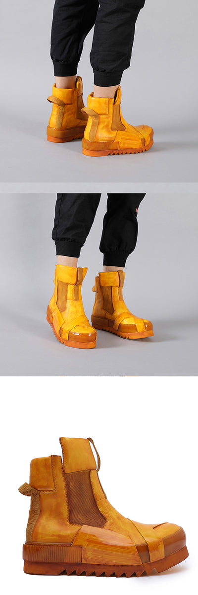 Zapatos Casual Retro de Cuero Artesanal con Suela Elevada - Image 17