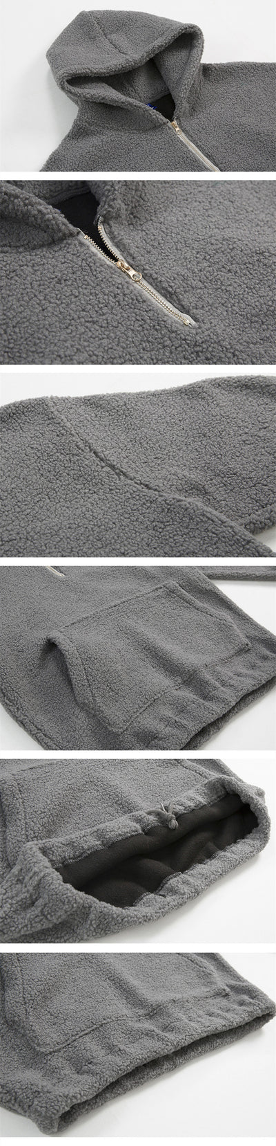 Sudadera con Capucha de Lana de Cordero Gruesa y Suelta - Image 10
