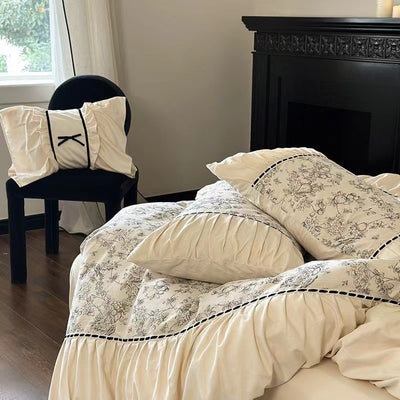 Juego de Cama Vintage Francés Térmico de 4 Piezas con Encaje - Image 15