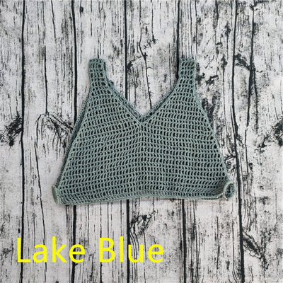 Conjunto de Bikini Tejido a Mano con Pantalón y Suéter Playero - Image 5