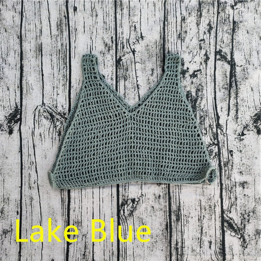 Conjunto de Bikini Tejido a Mano con Pantalón y Suéter Playero - Image 5