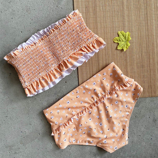 Bikini Tubo Fruncido de Cintura Alta con Abertura Sexy - Image 23