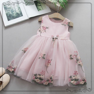 Vestido Infantil de Algodón con Bordado y Tirantes - Image 4