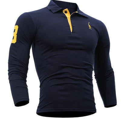Polo de Manga Larga con Cuello Digital Bordado de Venado para Hombres - Image 10