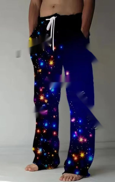 Pantalones Casuales Navideños con Estampado Santa Claus y Cintura Ajustable - Image 17