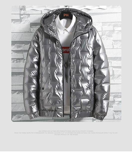 Chamarra de Invierno para Hombre con Capucha y Acabado Brillante - Image 9