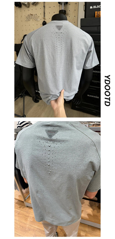 Playera Deportiva Manga Corta Perforada Secado Rápido para Hombre - Image 12