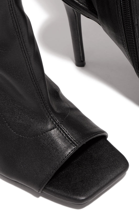 Botas Mujer Tacón Stiletto Punta Abierta Negro Elegante - Image 6
