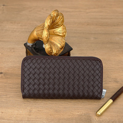 Cartera de Cuero para Hombre con Patrón Tejido - Image 6
