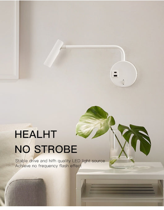 Lámpara de Pared Minimalista para Lectura con Brazo Articulado - Image 14