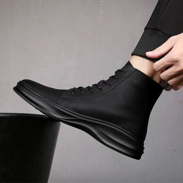 Botas Martin Hombre Cuero Negro Todas las Estaciones